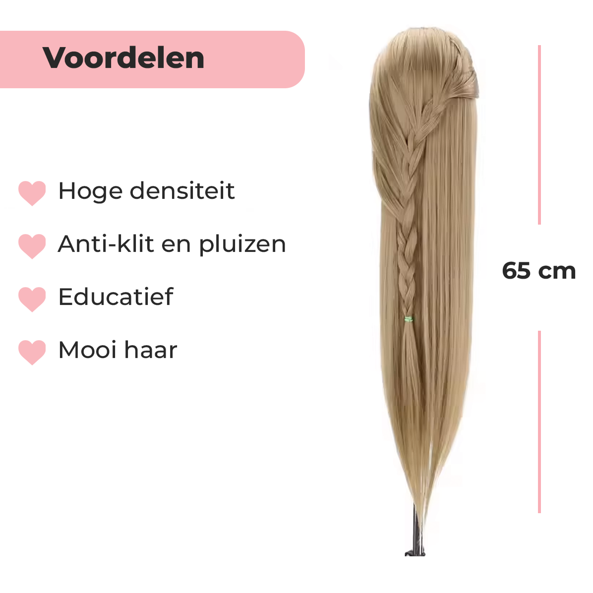 Kappershoofd oefenhoofd - Goudblond - 70 cm