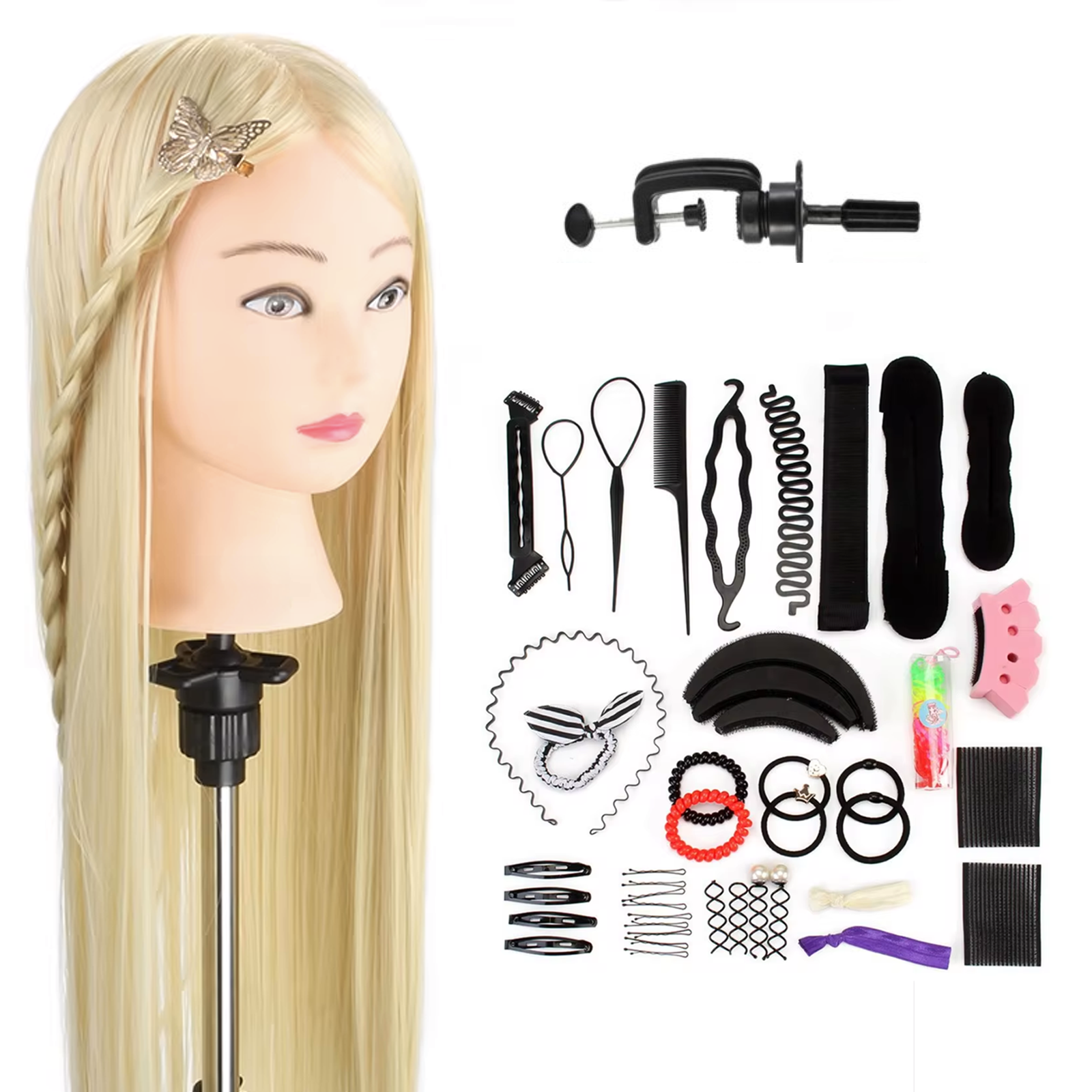 Kappershoofd oefenhoofd - Blond - 70 cm