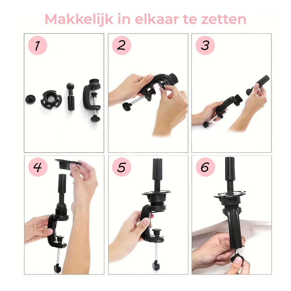 Tafelklem statief oefenhoofd