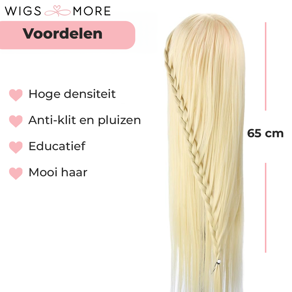 Kappershoofd oefenhoofd - Blond - 70 cm