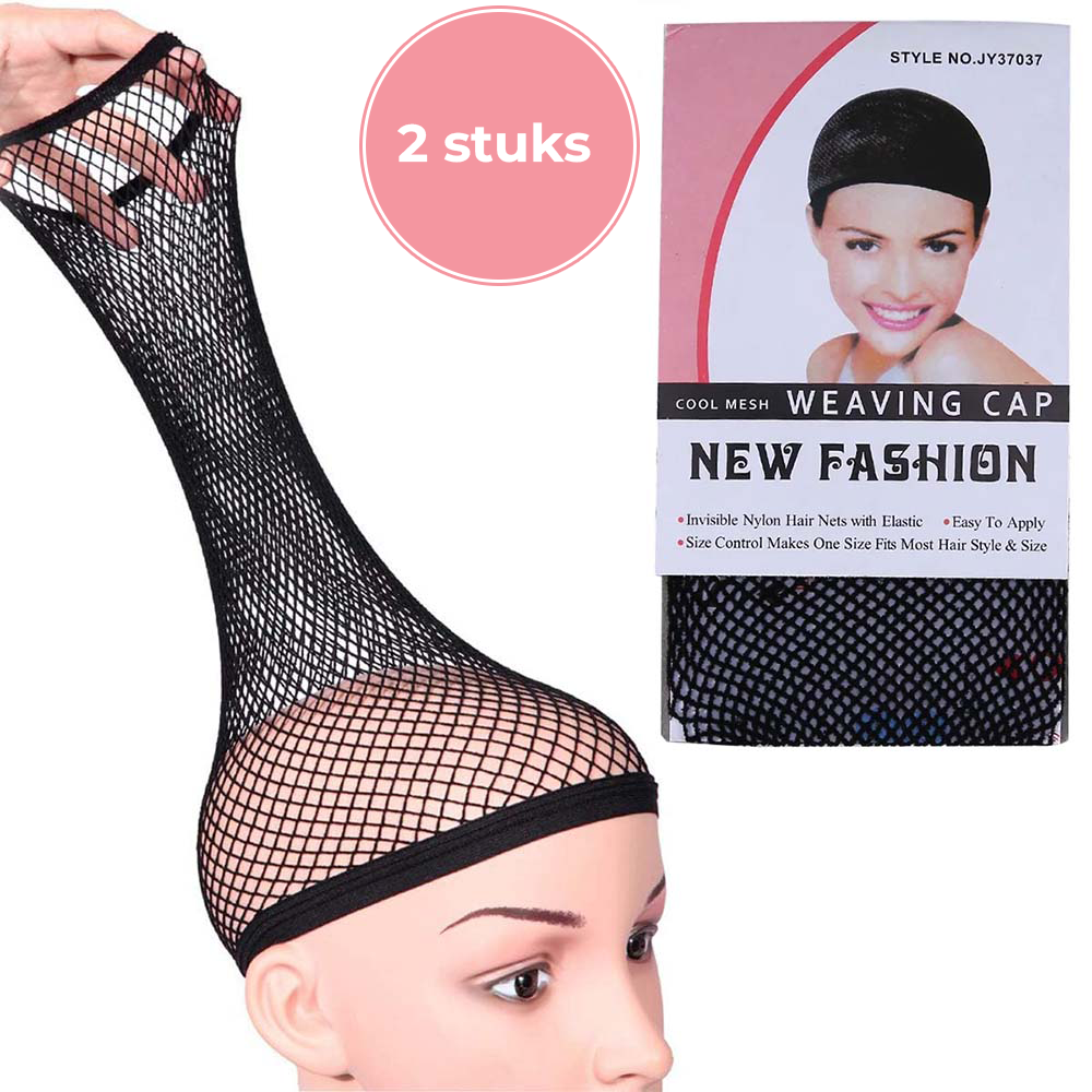 Wig cap - haarnet voor dames pruiken - 2 stuks Zwart